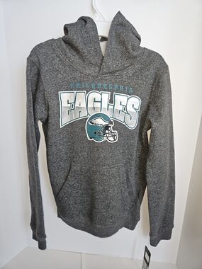 NFL Philadelphia Eagles Youth Medium Gray Hoodie With Hand Pouch